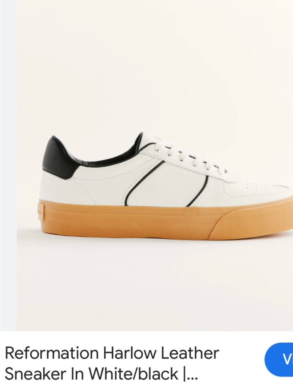 Reformation White Leather Sneakers with Gum Sole